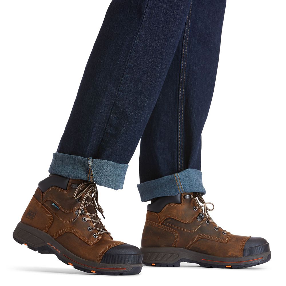 Bocanci De Muncă Timberland Barbati Maro/Negrii - Pro® Helix Hd 6\" Comp Toe - Romania - BFYRTN298